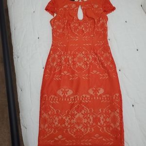 Bebe burnt orange lace dress.